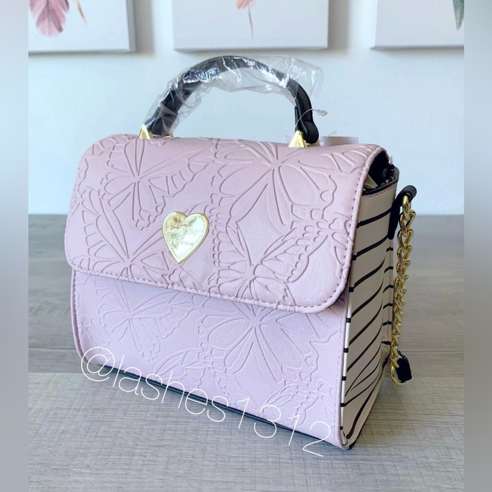 BETSEY JOHNSON Bag Addy Crossbody - Pink Butterfly Purse LBADDY - Picture 4 of 8